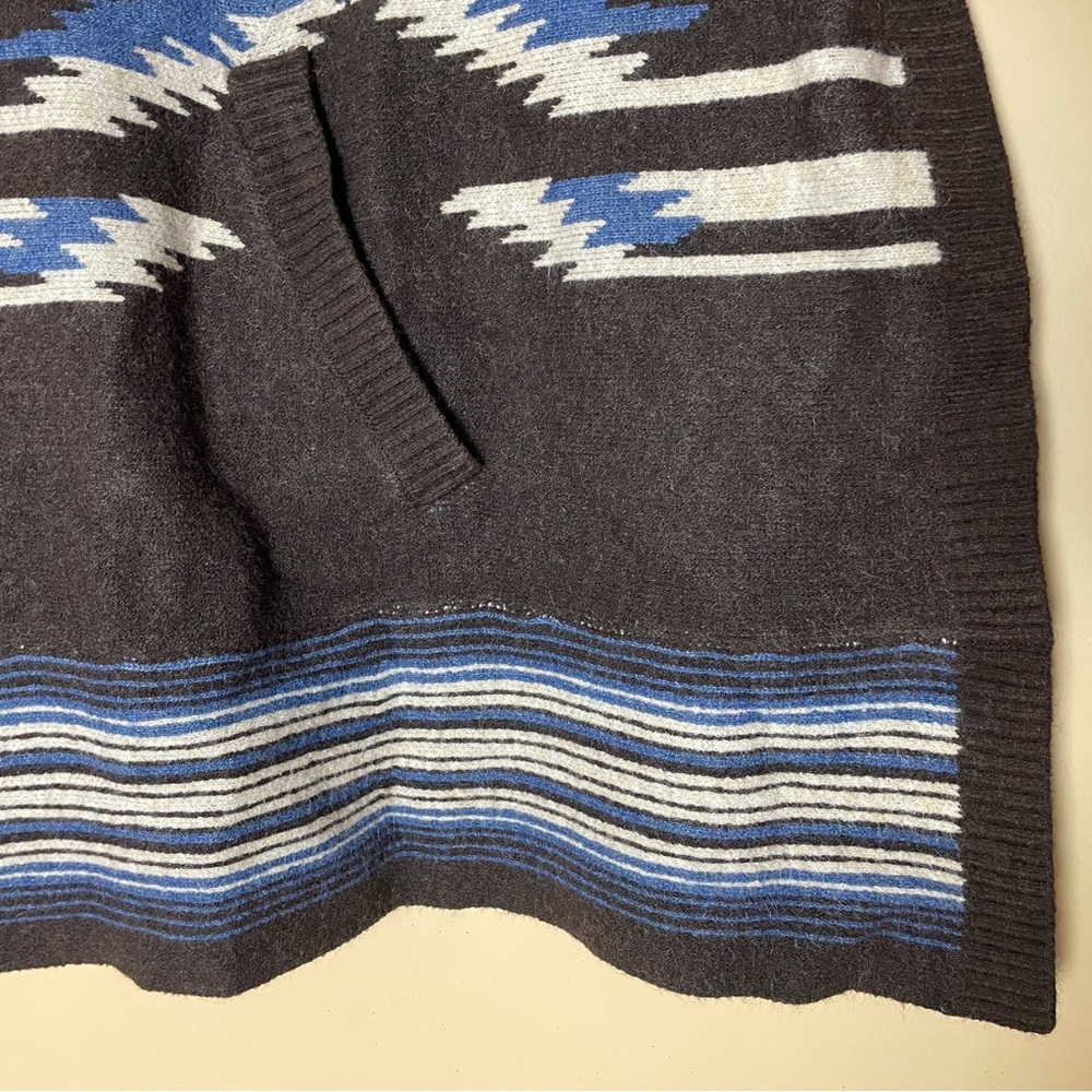 Ariat Chimayo Western Aztec Hooded Sweater Poncho L-XL Wool Blend - Picture 10 of 16